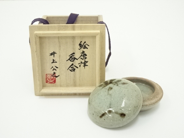茶道具 古唐津 絵唐津 香合 時代物(K-XA861) 道具 ] - 道具 井上公之造 絵唐津香合（共箱） | ネットショップ圭